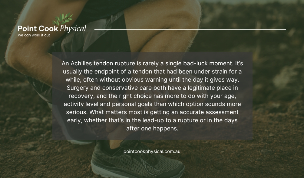 Achilles tendon rupture: why it happens and what to do next 1 Achilles Tendon Rupture Treatment Point Cook | Point Cook Physical